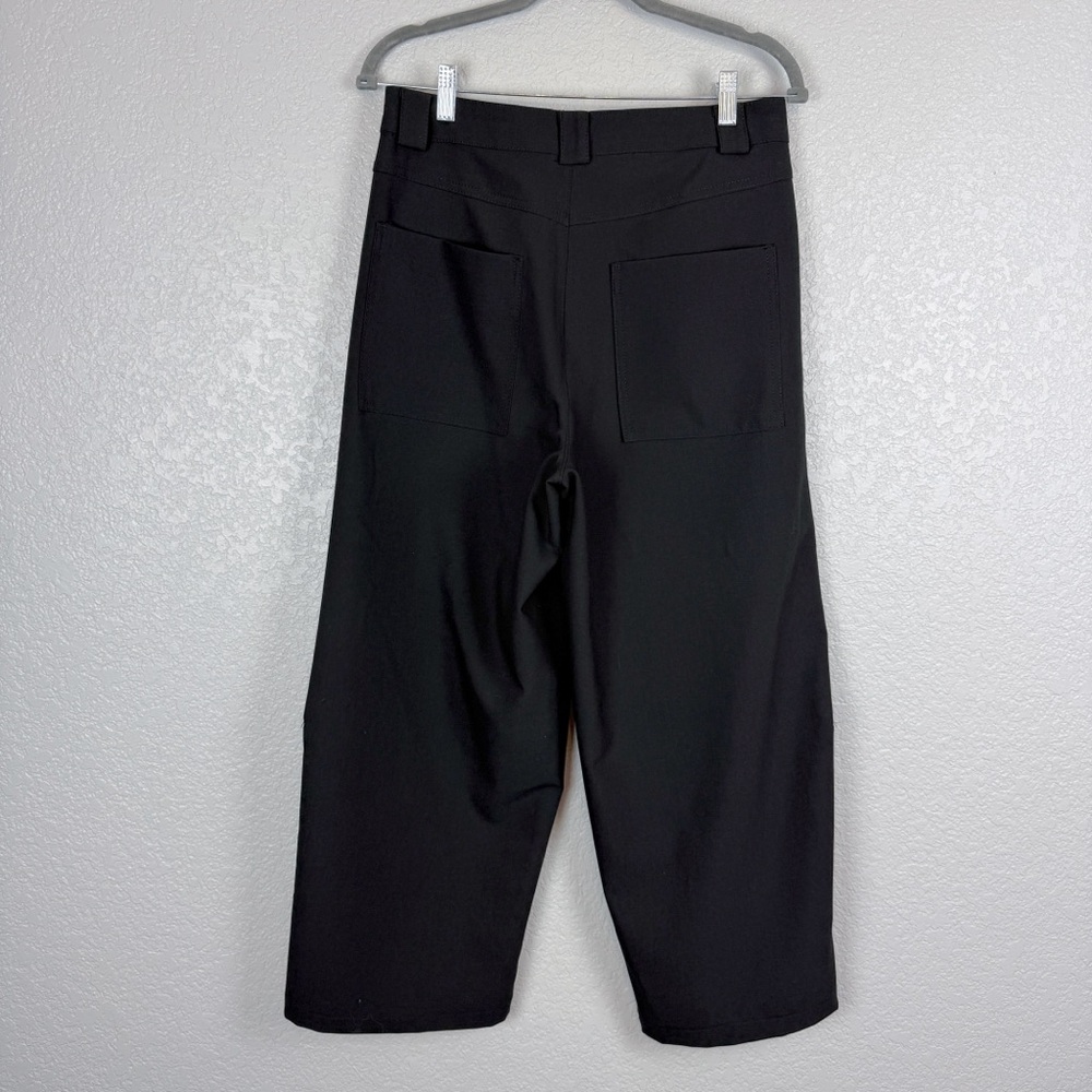 Zara NWT Wide Leg High Rise Black Trouser Pants M - Office, Casual, Versatile - Picture 6 of 12